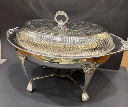 Luxurious Silver-Plated Oval Chafing Dish